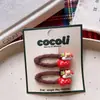 Grampo de Cabelo Infantil de Natal Menina Personagem de Desenho Animado Galhadas Presilha BB Laço Presente Cor Café Árvore de Natal Elástico de Cabelo