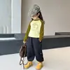 Camiseta Niña Elefante Tutú 2026 Primavera Nueva Infantil Casual Manga Larga Estilo Raglán Padre-Hijo Casual Versátil Top