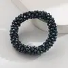 Faixa de Cabelo Colorida Dopamina com Contas de Cristal Estilo Coreano para Mulheres, Pulseira Simples e Versátil de Uso Duplo para Rabo de Cavalo Alto, Acessórios de Cabelo Doces
