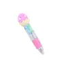 Bolígrafo de 4 Colores Mini Lindo Más Vendido Bolígrafo de Bola de Goma Suave Bolígrafo Corto de Cuatro Colores Punta de Bolígrafo de PVC Silicona Bolígrafo de Muñeco