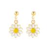 Corea del Sur flor de margarita fresca aretes pequeños de botón aretes de flor moda clásico E6661