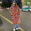 Popular abrigo largo acolchado de algodón flor grande noreste estilo chino cálido a prueba de frío chaqueta acolchada de algodón a la moda para pareja A3 P-120