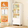 Estantería de Acero para Uso Doméstico Estantería para Niños Gabinete de Almacenamiento para Sala de Estar con Puerta Gabinete de Almacenamiento de Pie a Prueba de Polvo Vitrina de Hierro Forjado