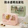 Bolsa de Cosméticos Transparente à Prova d'Água de PVC de Grande Capacidade para Mulheres, Bolsa de Viagem Portátil Super Popular Estilo Ins, Necessaire de Mão, Bolsa de Armazenamento