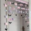 Cortina de Puerta Estilo Ins Cortina Bola Curomi Lazo Cortina Colgante Cortina Colgante para Dormitorio sin Taladro Decoración Colgante Tridimensional