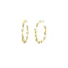 [Estilo Estrella Igual] Pendientes Dorados Estilo Hong Kong Lujo Ligero Diseño de Nicho Aro Grande Pendiente de Oreja de Gama Alta Regalo para Mujer