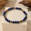TIMU Pulsera Versátil de Diseño Único de Piedra Natural para Mujer Retro con Cuentas Pequeñas de Ágata de 6 mm