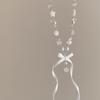 Suave Luz de Luna Blanca ~ collar de perlas multicapa cadena de clavícula femenina Nuevo 2024 popular otoño e invierno cadena de suéter de alta gama