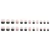 Uñas Postizas de Color Nude Degradado Más Vendidas, Puntas de Uñas Francesas Cuadradas Redondeadas, Pegatinas de Uñas Postizas Terminadas de 24 Piezas
