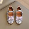 Primavera y Otoño Nuevos Zapatos de Cuero para Niñas Velcro Zapatos de Princesa Zapatos de Bebé Zapatos de Cuero para Niños Lazo Suela Suave Zapatos de Cuero para Niños