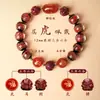 Novo Bracelete Colorido de Vidro para Cinzas de Incenso Estilo Chinês para Homens e Mulheres, Celebração de Ano Novo Bracelete Zodíaco Roxo Dourado Areia Três-em-Um e Seis-em-Um