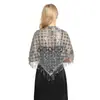 Venta caliente transfronteriza bufanda triangular de flecos de lentejuelas soluble en agua chal de lentejuelas para novia dama de honor chal para cena cheongsam fiesta
