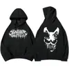 Moletom com Capuz e Logo Estilo Abatedouro Manga Longa de Inverno Lã com Capuz Banda Espírito Pesado Masculino