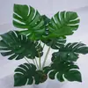 [12 Folhas 50cm Costela-de-Adão] Plantas Verdes Simuladas, Flores Artificiais e Grama Artificial, Sala de Estar, Vitrine de Shopping, Decoração e Paisagismo Interno e Externo