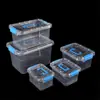 Caja de Almacenamiento Portátil Transparente de Plástico PP Grande Mediana Pequeña con Tapa Caja Organizadora Cajas para Bloques de Construcción Juguetes Artículos Varios Caja de Almacenamiento para Lavandería