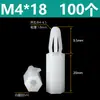 Coluna de Isolamento Hexagonal de Nylon de Encaixe, Diâmetro do Furo 4~4,5mm, Coluna de Suporte Espaçadora Plástica Tipo Push-In Cabeça de Avião M3M4
