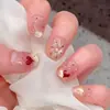 10 Piezas de Uñas Portátiles Ojo de Gato de Cristal, Parches de Manicura Hechos a Mano de Gama Alta para Otoño e Invierno, Uñas Postizas, Uñas Largas para Blanquear