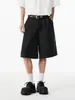 Pantalones Cortos de Traje Bordados de Pierna Recta de Verano para Hombres y Mujeres, Pantalones Casuales Versátiles de Pierna Ancha Sueltos de Cinco Puntos, Pantalones Cortos de Traje de Verano para Hombres
