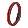 Pulseira simples de couro trançado transfronteiriça fivela magnética de aço inoxidável fosco pulseira de corda de couro fabricantes novas joias