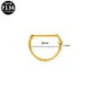 Gabei Europeu e Americano Transfronteiriço Liga de Titânio Formato D Zircônia Piercing de Nariz G23 Simples Diário Joias Piercing Brincos Piercing de Nariz