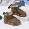 Botas de Neve de Inverno para Crianças Impermeáveis Meninos e Meninas Moda Botas Curtas Bebê Forradas com Lã Quentes Sapatos de Algodão Crianças Botas Antiderrapantes
