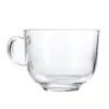 Taza de desayuno de vidrio transparente al por mayor de fábrica, taza de leche, taza de café de almidón de raíz de loto, taza de vidrio para té de oficina