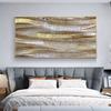 Pintura al Óleo Abstracta Dorada Moderna Impresión Artística en Lienzo con Spray, Pintura Decorativa de Lujo Ligero para Sala de Estar, Dormitorio, Decoración de Pared de Fondo de Sofá