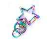 Llavero colorido con forma de conejo, gato, estrella de cinco puntas y etiqueta acrílica con forma de amor, accesorios coloridos