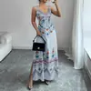Moda Casual de Verano 2026 Transfronterizo Europeo y Americano Novedad en Stock Vestido Tejido sin Mangas Estampado para Mujer