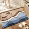 Tapete de chão de desenho animado imitação de caxemira, muito vendido em vendas transfronteiriças, para banheiro de casa, tapete de porta absorvente de água, tapete de cabeceira à prova de resfriamento