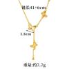 Collar de Oro Arena Vietnamita para Mujer Collar para Suéter Larga Duración Sin Decoloración Lujo Ligero Nicho Otoño e Invierno Avanzado Nuevo Chino Simulación