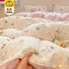 Juego de Cama de Gasa de Doble Capa Clase A de Cuatro Piezas, Muy Hermoso Juego Individual de Tres Piezas para Dormitorio