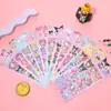 Par de Pegatinas de Tarjeta Láser Goo de Sanrio Dibujos Animados Lindos Material para Decoración de Cuaderno de Bricolaje Pegatinas Impermeables