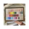 Quadro de Exibição de Cores de Esmalte Porta-Retrato Cartão de Amostra de Cor de Esmalte em Gel Amostra de Ponta de Unha Suporte de Exibição Vertical com Padrão de Madeira de Nogueira Loja