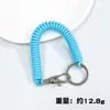 Juego de llaveros y tarjetas con cuerda de resorte de plástico, accesorios para bolsas, cordón elástico de color antipérdida, venta al por mayor