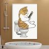 Pintura colgante creativa para baño de gatos de fábrica, mural para dormitorio japonés, pintura decorativa moderna minimalista para baño y inodoro