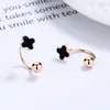 Pendientes de plata de ley 925 con forma de trébol y corazón, redondos, de epoxi, geométricos de rosca trenzada para mujer, minimalistas, combinan con todo