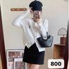 Cárdigan de Punto de Lana para Niñas de Manga Larga con Marca de Caballo Elegante Casual Cómodo Simple Estilo Tranquilo Venta al por Mayor de Fábrica