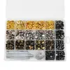 380 juegos de broches de cuatro colores, 633 botones de presión, remaches de doble cara, juego de herramientas para broches de cobre metálico