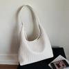 Bolso Retro de Gran Capacidad para Desplazamiento para Mujer 2025 Nueva Moda Simple Patrón Tejido Bolso de Hombro Bolso Tote Relajado