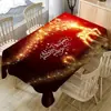 Toalha de Mesa Decorativa para Cena de Árvore de Natal Venda Quente Transfronteiriça Papai Noel Floco de Neve Boneco de Neve Impermeável Capa para Mesa de Jantar