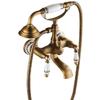 Grifo de bañera antiguo de latón, apto para base giratoria en pared, ducha doble, apto para baño.