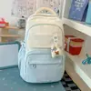 Mochila Simple de Gran Capacidad 2026 para Estudiantes Mujeres, Bolso Escolar Multicapa con Descompresión, Mochila Blanco Hueso