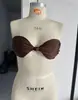Bikini Nuevo 2025 Color Sólido Top de Tubo Traje de Baño Sexy para Mujer Traje de Baño de una Sola Pieza