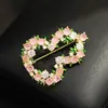Jardim dos Sonhos Broche de Cabacinha Rosa Diamante Elegante Doce Exquisito Pin de Alto Padrão Acessório Feminino Anti-Exposição