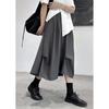 Yohji Yamamoto Sunrise Vestido Irregular Negro Primavera Temprana Nuevo Nicho Color Sólido Diseño de Plisados Pinzados Falda para Mujer