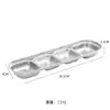 Plato para Salsa de Acero Inoxidable 304 Estilo Coreano, Plato para Mojar Dorado, Plato para Condimentos para Olla Caliente, Plato para Salsa, Vajilla para Barbacoa, Dos Compartimentos, Tres Compartimentos