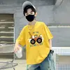 2026 Nueva Camiseta Casual Versátil Simple Elegante de Manga Corta de Algodón Puro para Niños, Top Holgado, Camisa de Marca Ins de Moda