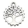 Colgante de árbol de la vida con hojas de aleación de plata antigua, pulsera de cuentas, collar, accesorios de joyería