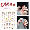 Pegatinas de uñas de dibujos animados de oso coreano estilo ins, lindas pegatinas de animales, parches de decoración de uñas con diseño de unicornio y flores, aha